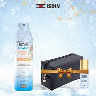 ISDIN Fotoprotector Transparent Spray Wet Skin Pediatrics SPF 50 = Trousse+hyaluronic 5 ml offerts
