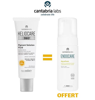 PACK Heliocare 360° Pigment Fluide SPF50+ 50 ml  = Aquafoam Nettoyant Doux 125 ml OFFERT