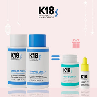 K18 PACK DAMAGE  protective conditioner + pH protective shampoo = Mini huile capillaire moléculaire + SHAMPOOING OFFERTS