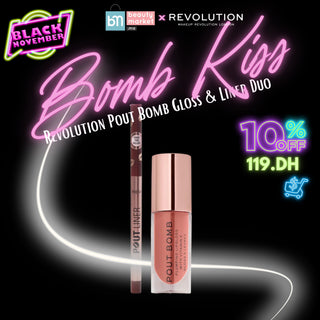 Bomb Kiss – Revolution Pout Bomb Gloss & Lip Liner Duo – Lèvres pulpeuses et définies