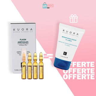 KUORA Flash 4 Ampoules Lifting Immediat = CRÈME MAINS RÉPARATRICE À L'URÉE 5% 50ML OFFERTE