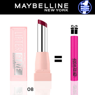 Maybelline New York LIFTER GLAZE Baume Huile Hydratant 008 ACAI GLAZE  = Mini Mascara Firework OFFERTE