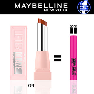 Maybelline New York LIFTER GLAZE Baume Huile Hydratant 009 LATTE CRUSH = Mini Mascara Firework OFFERTE