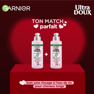 GARNIER ULTRA DOUX LOT DE 2 Rice Water Crème sans rinçage à l'eau de riz et à l'amidon 200ML