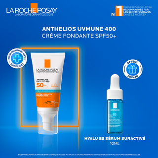 La roche posay anthelios ultra crème invisible spf 50+ 50ml = Hyalu b5 10ml Offert