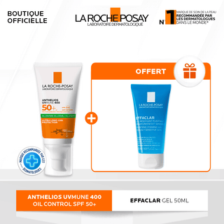 La Roche-Posay Anthelios Oil Control Invisible SPF50+ Peau M à G 50ml = Gel Moussant 50ml OFFERT