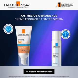 La roche-posay anthelios ultra crème teintée spf50+ 50 ml = Eau thermale 50 ml Offerte