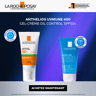 La roche posay anthelios oil control invisible spf50+ peau m à g 50ml = Effaclar Gel Moussant 50ml OFFERT
