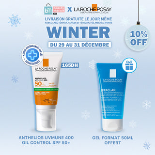 La roche-posay anthelios oil control invisible spf50+ peau m à g 50ml = Effaclar Gel Moussant 50ml OFFERT