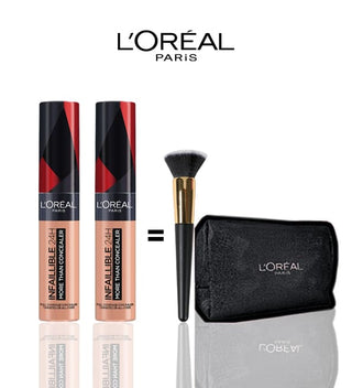 L'Oréal Paris LOT DE 2 INFAILLIBLE CONCEALER 331 = Brosse de maquillage + Trousse Offertes