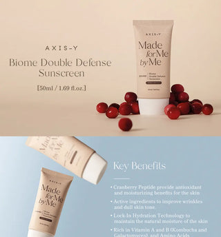 AXIS-Y - Biome Double Defense Sunscreen SPF50+ PA++++- Crème solaire 50ml