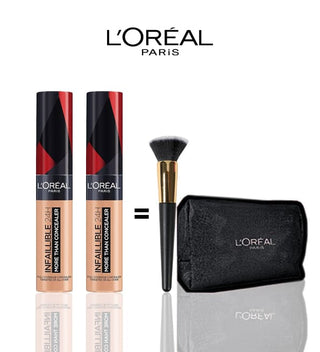 L'Oréal Paris LOT DE 2 INFAILLIBLE CONCEALER 327 = Brosse de maquillage + Trousse Offertes