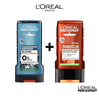 L'ORÉAL PARIS MEN EXPERT GEL DOUCHE CRÈME MAGNESIUM + BARBER CLUB GEL 300 ML
