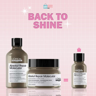 L'Oréal Professionnel absolut repair molecular shampooing 300 ml + Masque 250 ml = Shampo 100 Ml Offert