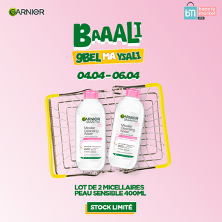 Garnier lot de 2 solution micellaire tout en 1 peaux sensibles 400ml