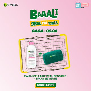 Garnier solution micellaire tout en 1 peaux sensibles 400ml = Trousse offerte