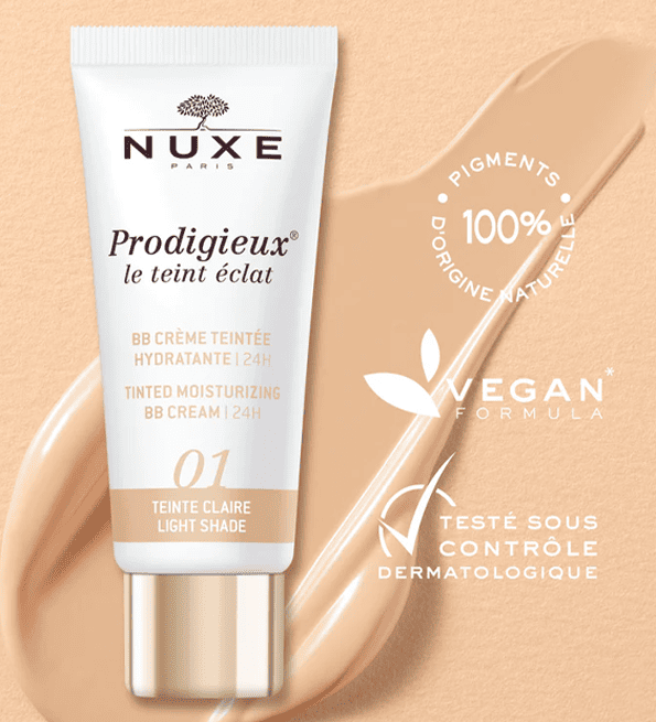 NUXE PRODIGIEUX LE TEINT ECLAT 01 BB CREME HYDRATANTE CLAIRE 30 ML