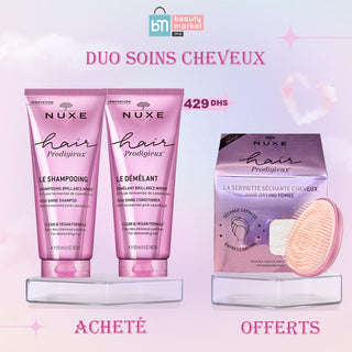 NUXE hair prodigieux Duo Soins Cheveux = Serviette & Brosse à cheveux OFFERTES