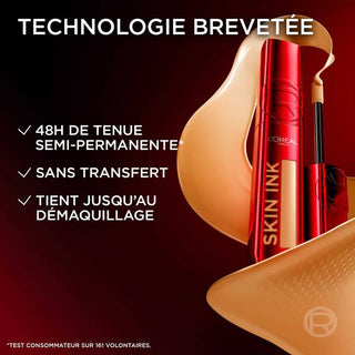 L'Oréal Paris Liquid Concealer Infaillible Skin Ink Fond De Teint Correcteur 2en1 140 Light Warm 48h