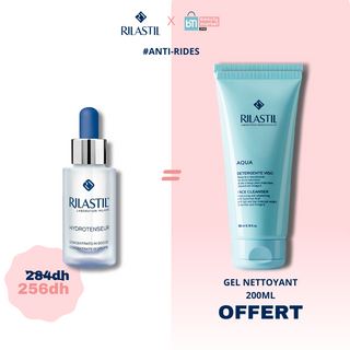 RILASTIL PACK HYDROTENSEUR SÉRUM 30ML = AQUA GEL NETTOYANT VISAGE OFFERT