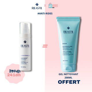 RILASTIL PACK HYDROTENSEUR FLUIDE 50ML ACHETE + AQUA GEL NETTOYANT 200ML OFFERT