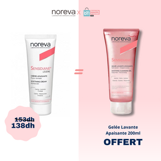 NOREVA PACK SENSIDIANE CRÈME APAISANTE LÉGÈRE 40ml = SENSIDIANE gelée lavante OFFERT