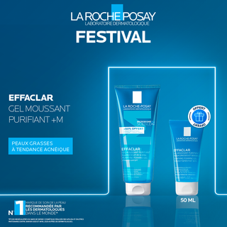La roche-posay effaclar gel moussant 300 ml = Mini Gel moussant 50ml OFFERT