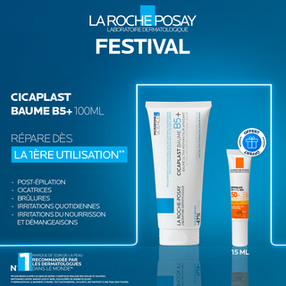 LA ROCHE-POSAY CICAPLAST BAUME B5 100 ML = Shaka Fluide UVMUNE 400+ SPF50 15ML OFFERTE