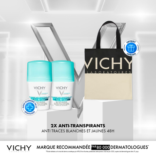 Vichy Déodorant Traitement Anti-Transpirant 48H Anti-traces 50 ml *2 = Tote Bag Offert