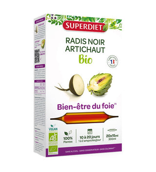 SUPERDIET RADIS NOIR - ARTICHAUT BIO 20 AMPOULES DIGESTION