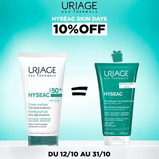 Uriage hyseac fluid spf50 50ml = gel nettoyant 50ml offert