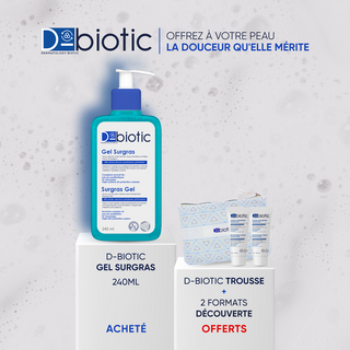 D-BIOTIC Gel surgras 240 ml = 2 Crème Hydratante 14ml +  Trousse Offerts