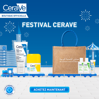 CeraVe Crème Hydratante Visage PM 52 ml + Fluide Hydratant Invisible SPF50 50 ml = Tote Bag + 3 Cadeaux Offerts