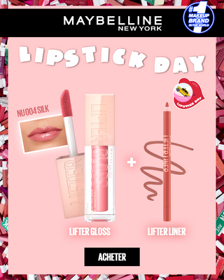 MAYBELLINE LIFTER GLOSS À LÈVRES REPULPANT 004 SILK + LIFTER LINER OUT OF LINE 04