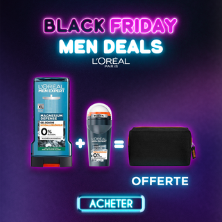 L'ORÉAL PARIS MEN EXPERT ROUTINE ROLL ON MAGNÉSIUM + GEL DOUCHE SANS ALCOOL TROUSSE OFFERTE