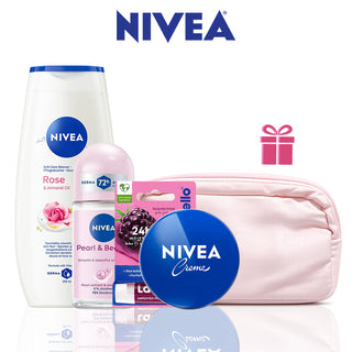 Nivea Pack Femme Crème Douche + Déo Pearl Beauty + Crème 30ml + Labello Stick = Trousse offerte