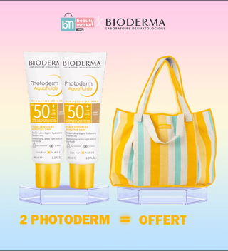 Bioderma PACK Photoderm MAX Aquafluide Téinte dorée golden +SPF 50+ Tube De 40 Ml *2 = Sac de plage OFFERT