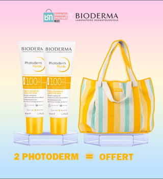 BIODERMA PACK PHOTODERM FLUIDE INVISIBLE SPF100 *2 = Sac de plage OFFERT