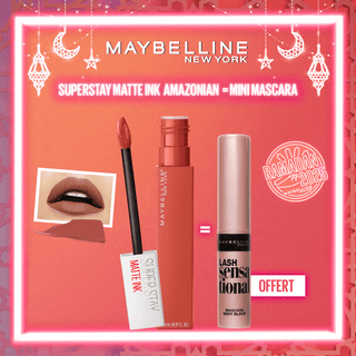 Maybelline New York - Rouge à lèvre Mat Liquide Superstay Matte Ink 70 AMAZONIAN = Mini Mascara Offert