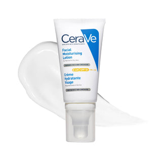 CeraVe Crème Hydratante Visage SPF 50 Peaux Normales À Sèches 52ml = creme hydratant + Lotion +trousse offerts