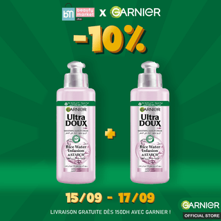 GARNIER ULTRA DOUX LOT DE 2 Rice Water Crème sans rinçage à l'eau de riz et à l'amidon 200ML