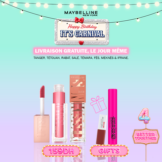 MAYBELLINE COFFRET GLOW IN LOVE LIFTER GLOSS 005 + SUNKISSER 06 = MINI FIREWORK + Superstay Matink Mini OFFERTS