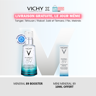 Vichy minéral 89 sérum booster hydratant fortifiant et repulpant 50 ml = Mini Mineral 89 10ML Offert