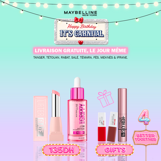 Maybelline Pack Glow Fixateur & Lèvres – Serum Grippy, Lifter Glaze = 3 Minis Beauté Offerts