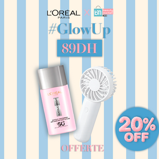 L'OREAL PARIS - Pack Été Glycolic Bright (SPF50+) = FAN MINI VENTILATEUR OFFERT