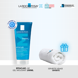 La Roche-Posay Effaclar Gel Moussant – 200 ml = Serviette Visage OFFERTE