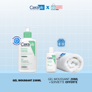 Cerave  Gel Moussant – 236 ml = Gel moussant + Serviette OFFERTS