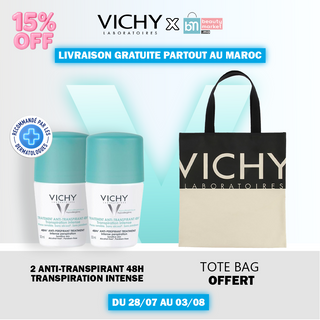 Vichy 2*Déodorant Anti-Transpirant 48H Roll-On – 50 Ml = Tote Bag OFFERT