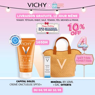 VICHY CAPITAL SOLEIL CREME ONCTUEUSE PEAU NORMALE A SECEHE SPF 50+ 50ML = Sac offert
