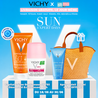 Vichy Pack Summer Essentials Capital Soleil Creme Onctueuse Normale A Secehe + déodorant Eclaircissant